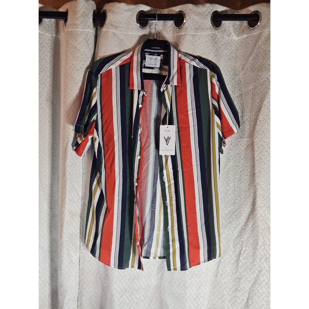 Cactus Man Ricky SIngh Colorful BUTTON UP SHIRT M Slim (B4)